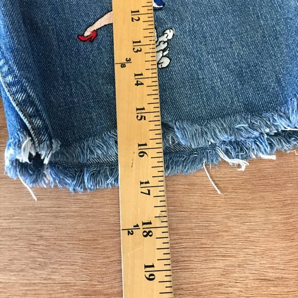 Vintage Too Cute Guetta Brothers Cut Off Shorts Women M Blue Betty Boop Raw Hem - Picture 7 of 13